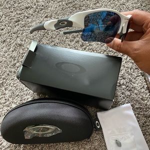 Oakley Flak Jacket XLJ White Polished/ Ice Iridium